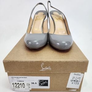 Christian Louboutin Fifi Sling 85 Patent Gris